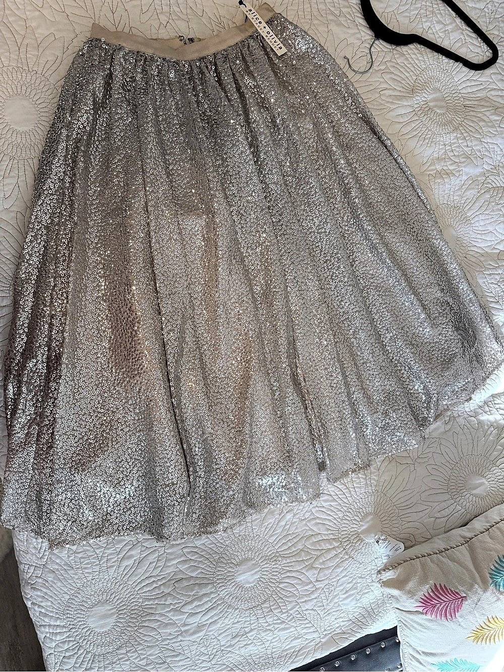 alice + olivia Ivey Sequin Maxi Skirt